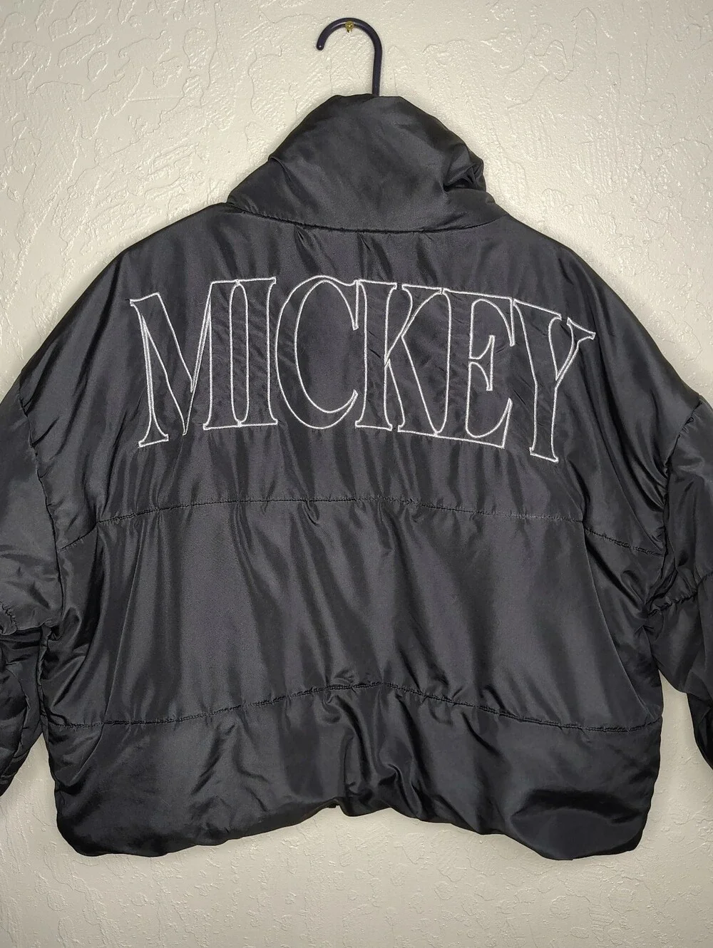 Disney Black Puffer Jacket with Mickey Graphics Women's Size M